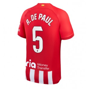 Atletico Madrid Rodrigo De Paul #5 Replica Home Stadium Shirt 2023-24 Short Sleeve